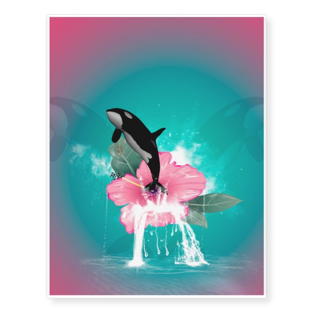 Orca jumping temporary tattoos (Front)