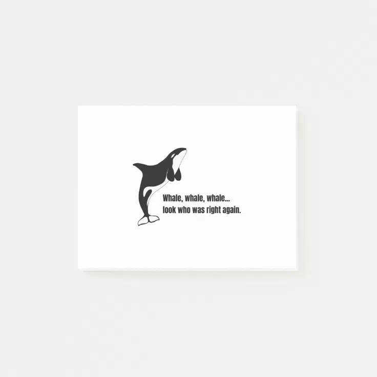 Orca - Killer Whale - Animal Puns - Funny Animal Post-it Notes | Zazzle