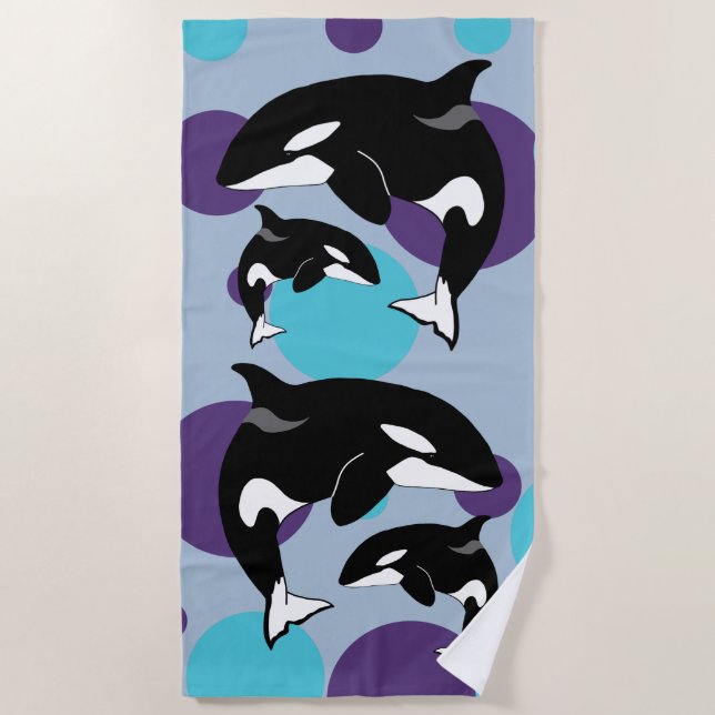 Orca Killer Whale Beach Towel (Front)