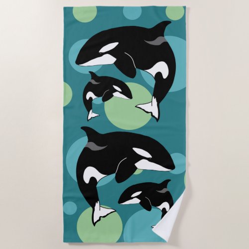 Orca Killer Whale Beach Towel