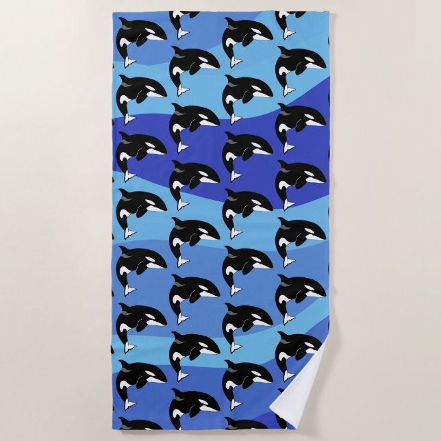 Orca Killer Whale Beach Towel (Front)