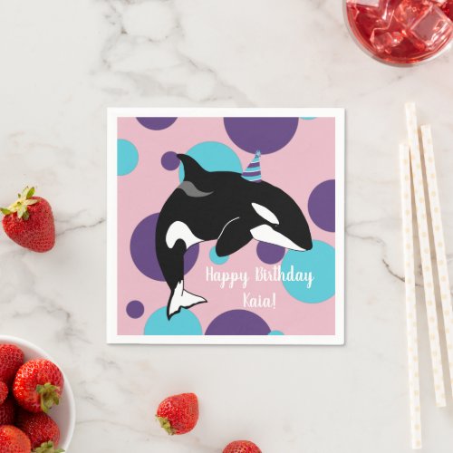 Orca Killer Whale Birthday  Napkins