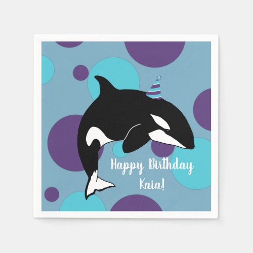 Orca Killer Whale Birthday Napkins