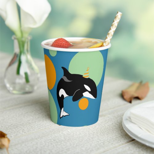Orca Killer Whale Birthday Paper Cups