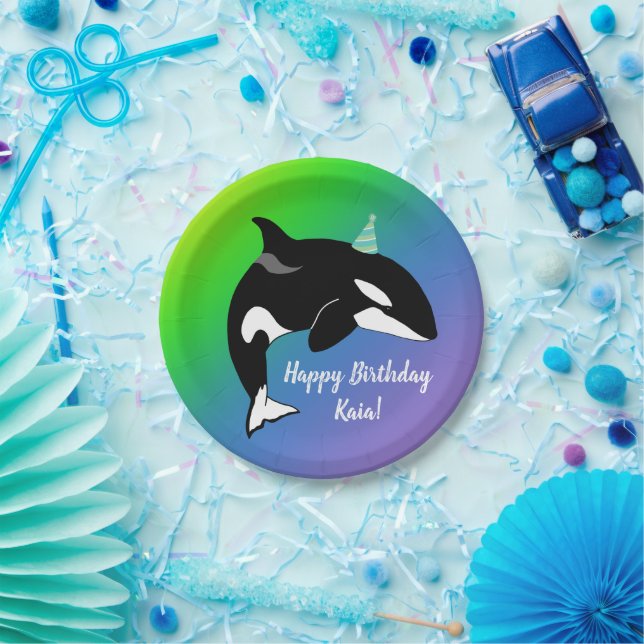 Orca Killer Whale Birthday  Paper Plates (Party)