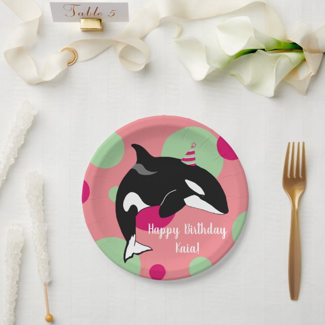 Orca Killer Whale birthday Paper Plates (Wedding)