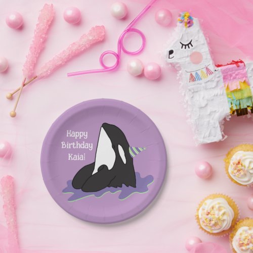 Orca Killer Whale birthday Paper Plates