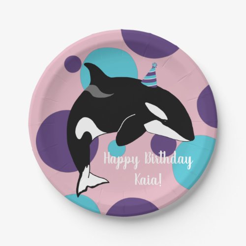 Orca Killer Whale Birthday Paper Plates