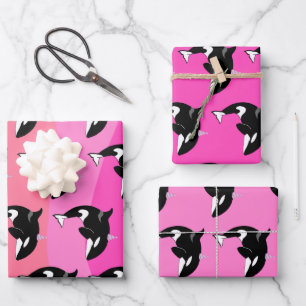 Orca Killer Whale Birthday Wrapping Paper Sheets