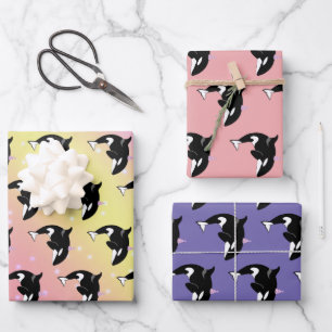 Orca Killer Whale Birthday Wrapping Paper Sheets