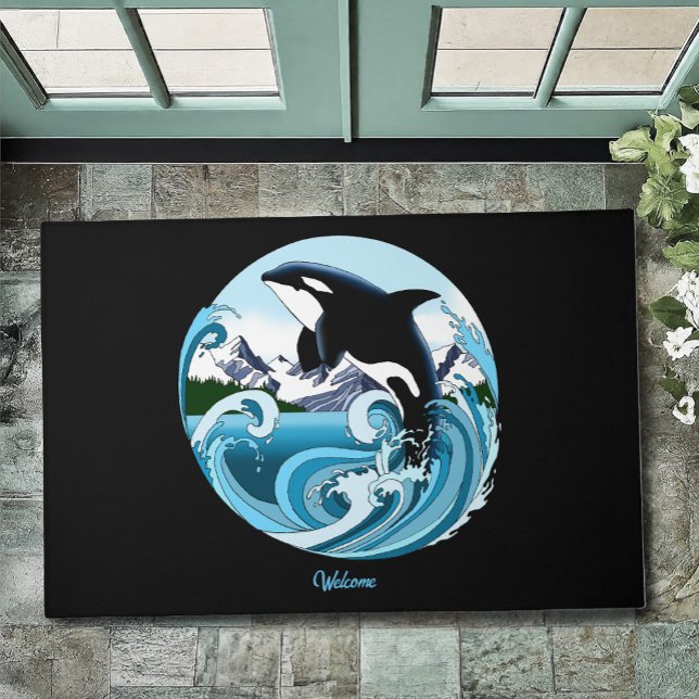 Orca Killer Whale Blue Ocean Doormat (Creator Uploaded)