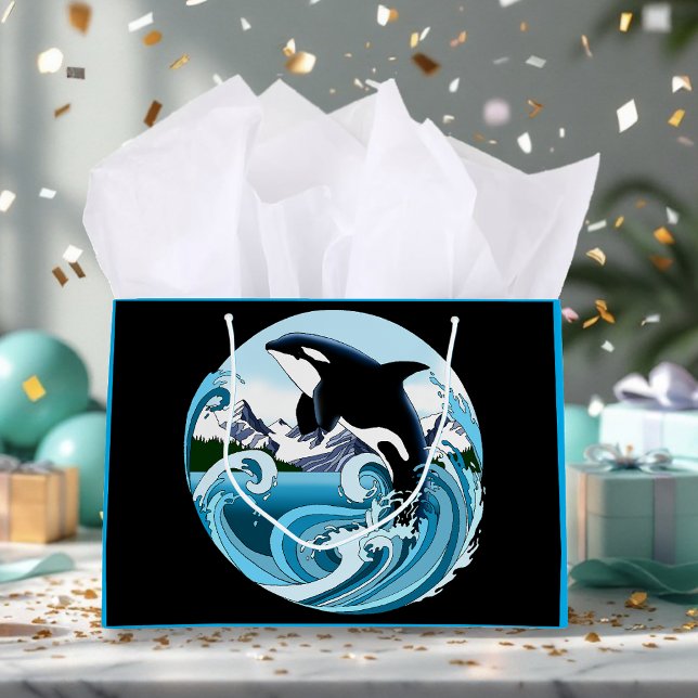 Orca Killer Whale Blue Ocean Large Gift Bag (Creator Uploaded)
