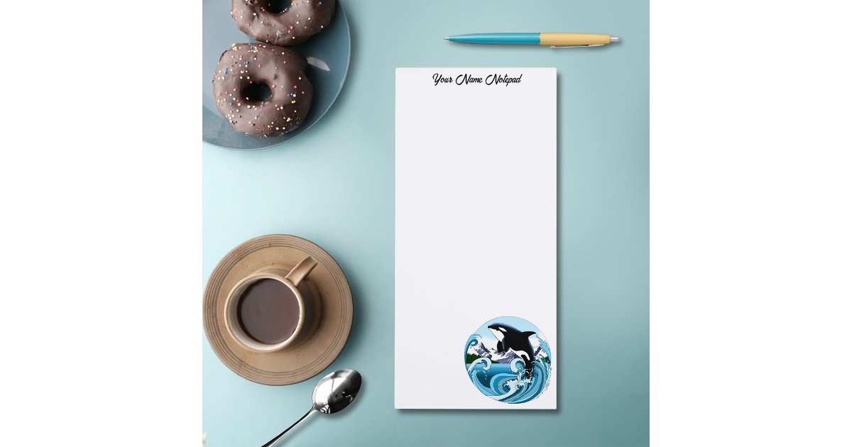 Orca Killer Whale Blue Ocean Magnetic Notepad | Zazzle