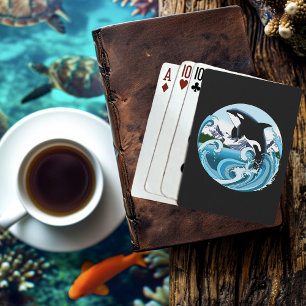 Orca Killer Whale Blue Ocean Poker Cards