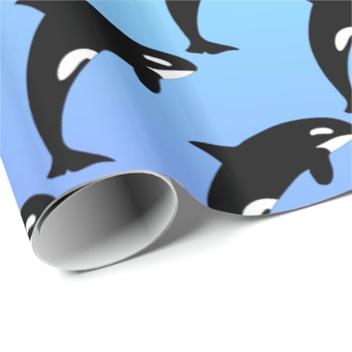 Orca Killer Whale Blue Wrapping Paper