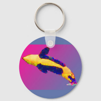 Orca Killer Whale Breaching in Bright Colors Keychain