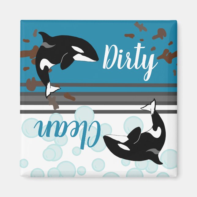 Orca Killer Whale Dirty/Clean Magnet (Front)