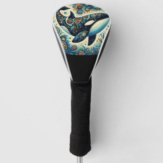 Orca Killer Whale Floral Whimsical Nautical Beach Golf Head Cover
