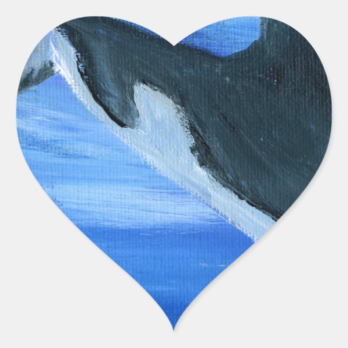 Orca killer whale heart stickers