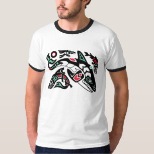 Orca Killer Whale Hunting - Haida-style Graphic T-Shirt