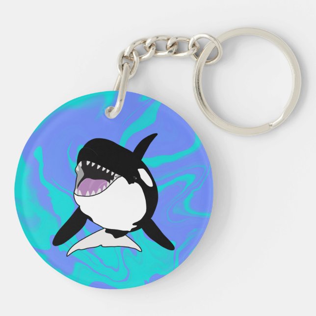 Orca Killer Whale Keychain (Back)