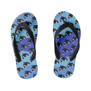 Orca Killer Whale  Kid's Flip Flops