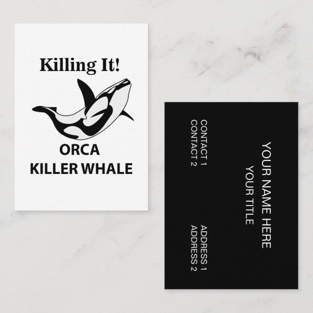 Orca Killer Whale Killing It Funny Business Card (Front/Back)