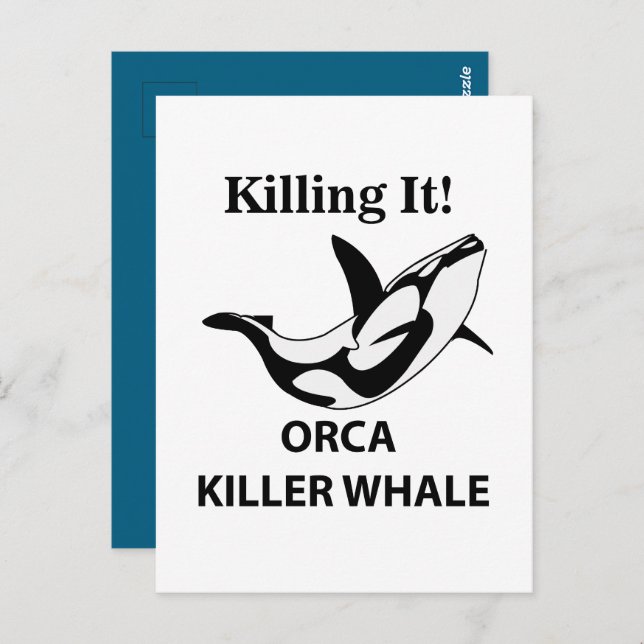 Orca Killer Whale Killing It Funny Postcard (Front/Back)