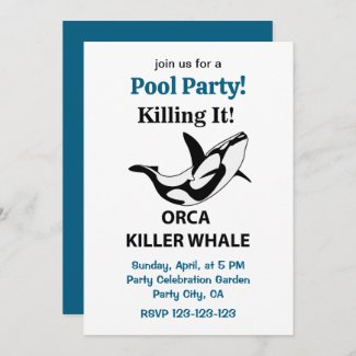 Orca Killer Whale Killing It Pool Party Funny