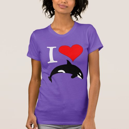 Orca Killer Whale Love Heart T_Shirt