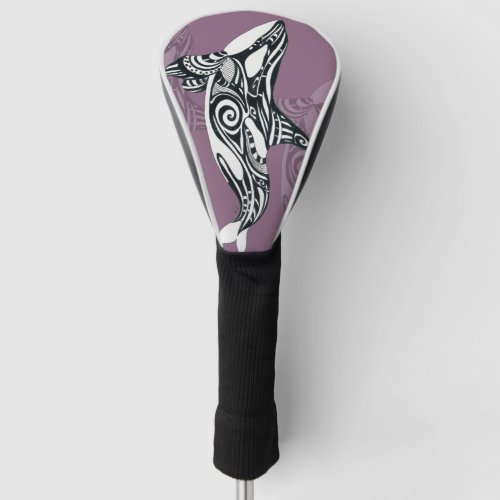 Orca Killer Whale mauve Purple Tlingit Tribal Ink Golf Head Cover