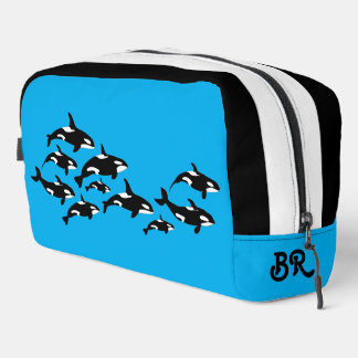 Orca Killer Whale Monogram Dopp Kit