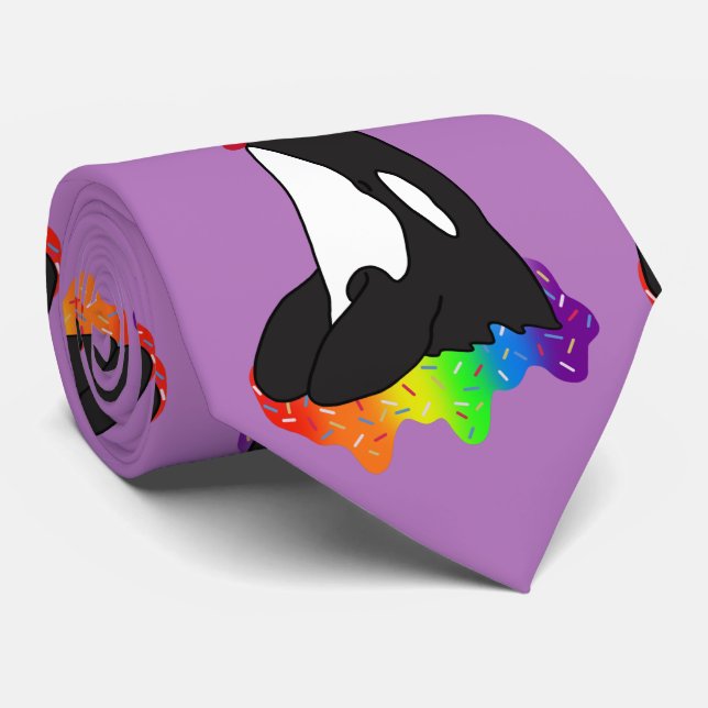 Orca Killer Whale Neck Tie (Rolled)
