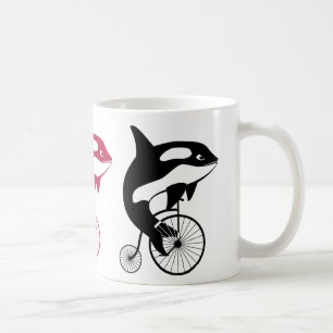 Orca Killer Whale on Vintage Bike Coffee Mug