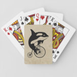 Orca Killer Whale On Vintage Bike Playing Cards at Zazzle