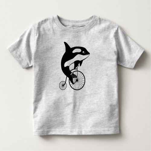 Orca Killer Whale on Vintage Bike Toddler T_shirt