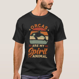 Orca Killer Whale Orcas Are My Spirit Animal Retro T-Shirt