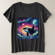 Orca Killer Whale Starry Night Colorful Ocean Art