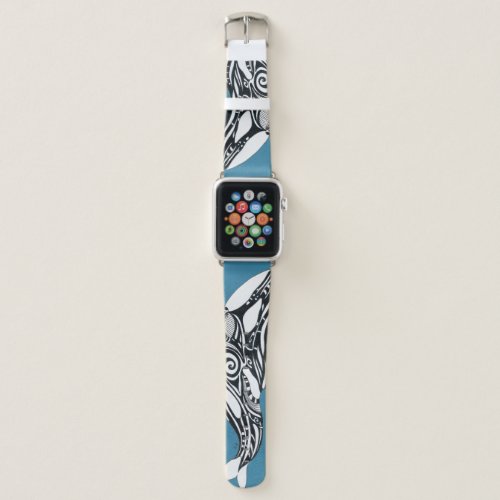 Orca Killer Whale Tlingit Indigo Blue ink Apple Watch Band