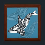 Orca Killer Whale Tlingit Indigo Blue ink Gift Box<br><div class="desc">orca whale art</div>