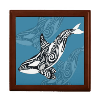 Orca Killer Whale Tlingit Indigo Blue ink Gift Box
