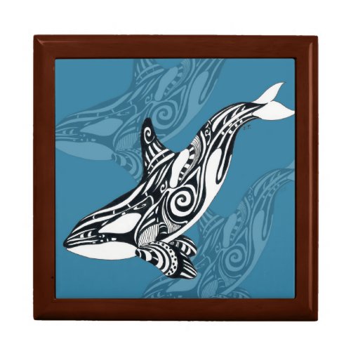 Orca Killer Whale Tlingit Indigo Blue ink Gift Box