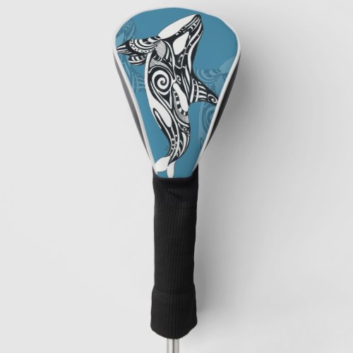 Orca Killer Whale Tlingit Indigo Blue ink Golf Head Cover