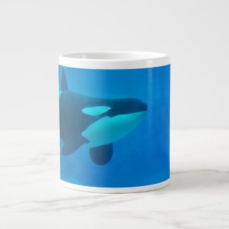 orca killer whale underwater blue large coffee mug