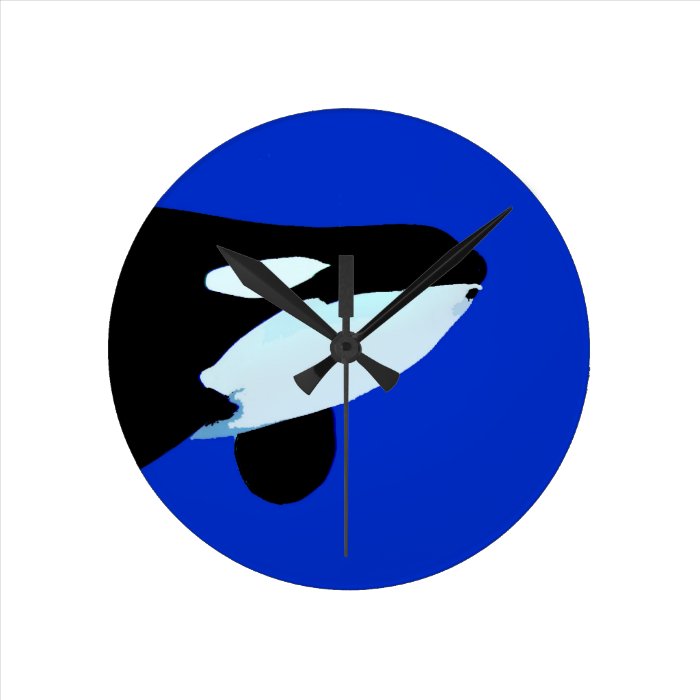 orca killer whale underwater graphic round wall clocks