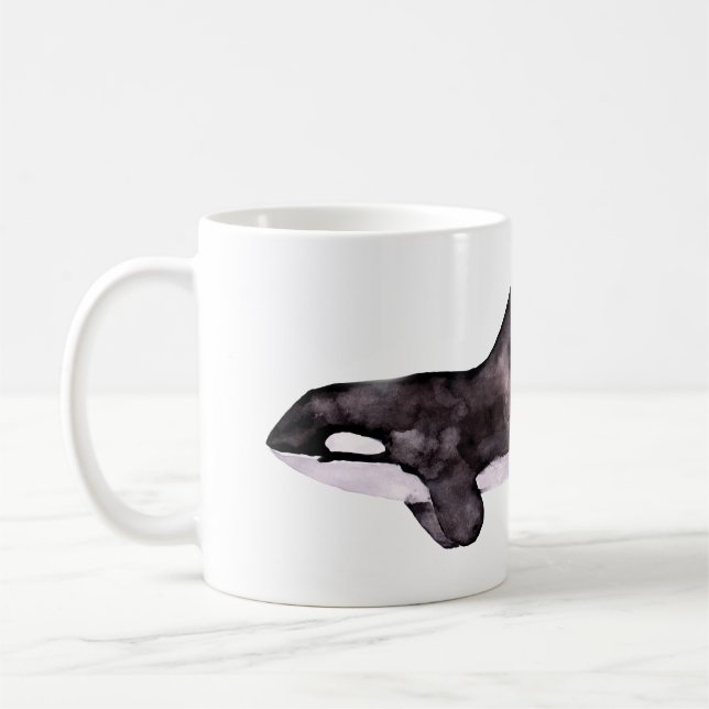Orca Killer Whale watercolor Mug (Left)