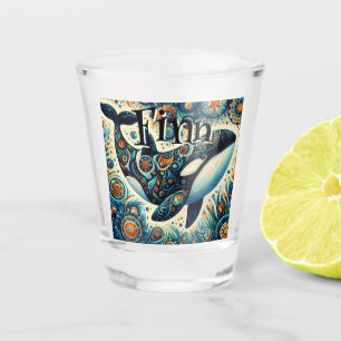 Orca Killer Whale Whimsical Nautical Personalized Shot Glass
