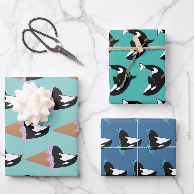 Orca Killer Whale  Wrapping Paper Sheets (Front)