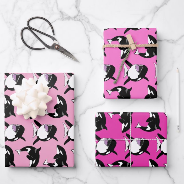 Orca Killer Whale  Wrapping Paper Sheets (Front)