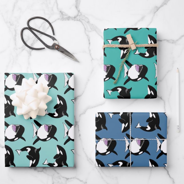 Orca Killer Whale  Wrapping Paper Sheets (Front)